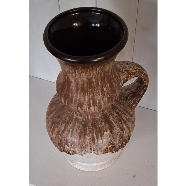 Cream Ceramic Vase with Brown Gradient Glaze from Dümler & Breiden, Germany, 1970s For Sale - Image 3 of 5