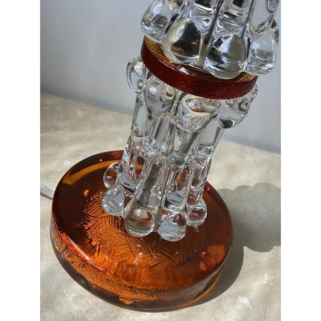 1960s Stacked Crystal Lamp Attributed to Orrefors, 1960s For Sale - Image 5 of 9