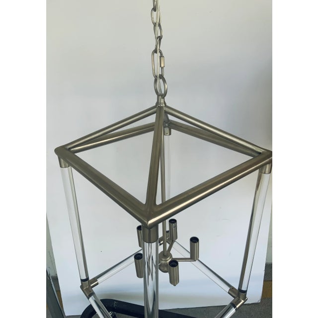 Made Goods Made Goods Modern Acrylic and Brushed Nickel Xavier Lantern For Sale - Image 4 of 5