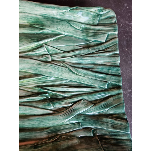 1980s Large Italian Ceramic Leek Platter For Sale - Image 5 of 5