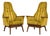 Adrian Pearsall Yellow Walnut Lounge Chairs - A Pair For Sale