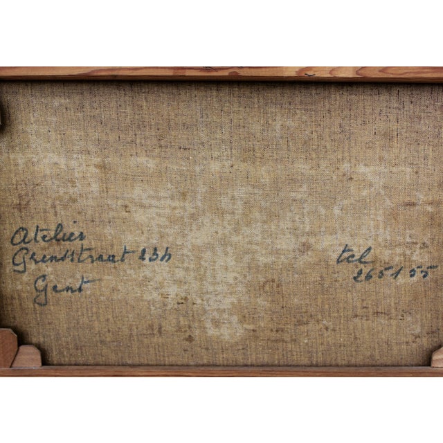 European Artist, Street Musician with Accordion, 1969, Oil on Canvas, Framed For Sale - Image 9 of 10