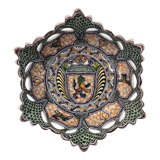 Coimbra Ceramic - Hand Painted Portuguese Fruit Basket 7 For Sale