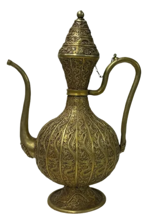 Handmade Artistic Brass Metal Color Wine Jar Shape Display Figure