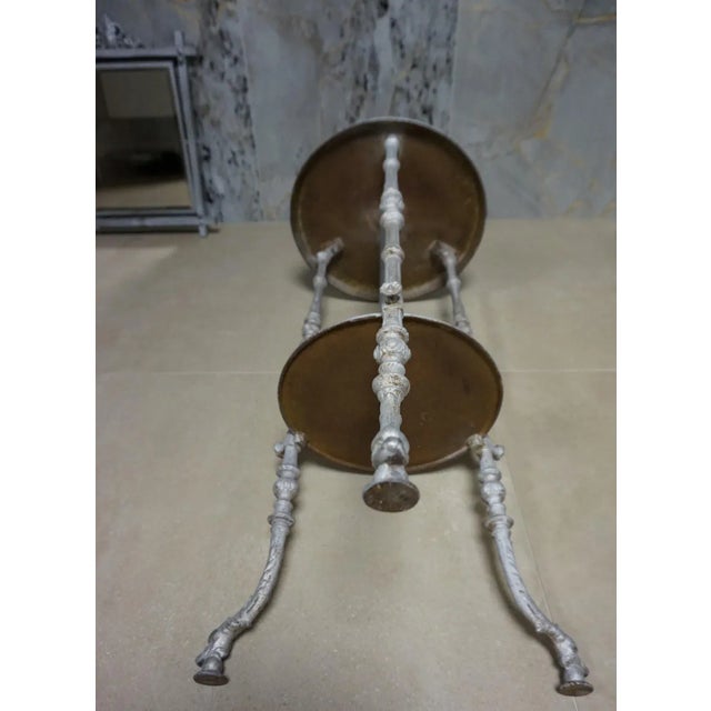 Antique French cast iron shaving stand-up with beveled mirror This stand dates from about 1900 - 1910 and was used by...