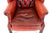 1970s Scandinavian Mid Century Chippendale-Style Cognac Leather Wingback Chair For Sale In Charleston - Image 6 of 10