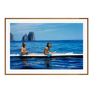 Toni Frissell 'Capri Kyak' Archival Pigment Print Framed in Brown For Sale