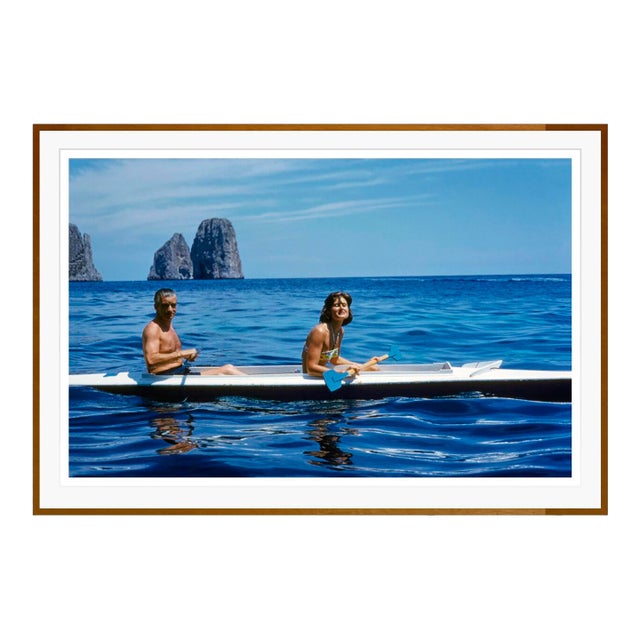 Toni Frissell 'Capri Kyak' Archival Pigment Print Framed in Brown For Sale
