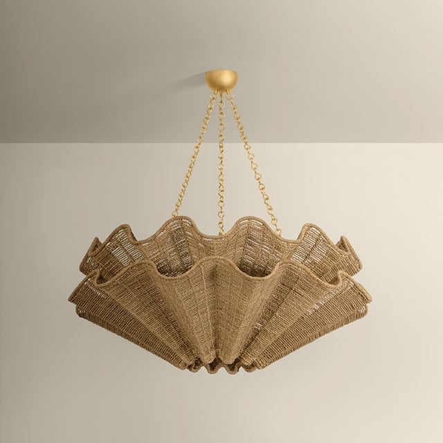 Boho Chic Hudson Valley Lighting Hayworth 44 in. 8 Light Chandelier in Vintage Gold Leaf Finish For Sale - Image 3 of 8