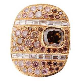 Wagner Cove Fancy Colored Diamonds Simon Ardem New York Fall Collection Ring, Size 6 For Sale