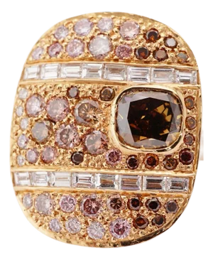 Wagner Cove Fancy Colored Diamonds Simon Ardem New York Fall Collection Ring, Size 6