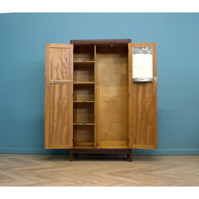 Mid-Century Modern Art Deco Oak Compact Wardrobe, 1930s For Sale - Image 3 of 12