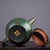 Sculpture Materials Mid 20th Century Lacquer Yixing Zisha Teapot, Abalone Shell Inlaid Swirl Pattern Chinoiserie Tea Ware For Sale - Image 7 of 9