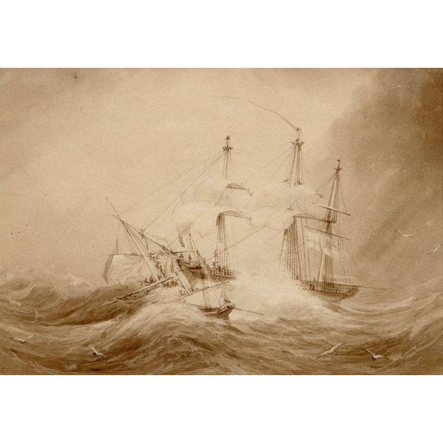 Manner of George Chambers Snr OWS, Shipwreck, Early 19th Century, Watercolour For Sale - Image 4 of 4