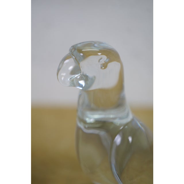 Baccarat French Crystal Clear Glass Parrot Bird Paperweight Figurine 4" For Sale - Image 10 of 14