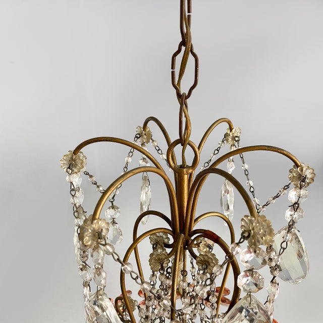Italian Art Nouveau Chandeliers in Pink Murano Glass and Brass, Early 1900s, 1890s, Set of 2 For Sale - Image 18 of 18