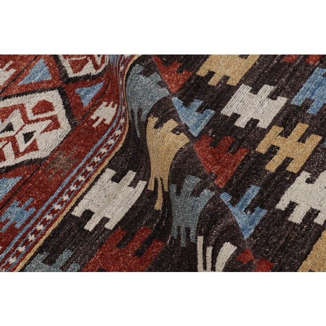 Textile Rug & Kilim’s Caucasian Style Runner Rug With Polychromatic Geometric Patterns For Sale - Image 7 of 8