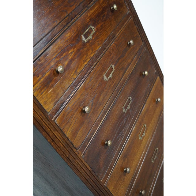 Vintage English Oak Filing Cabinet For Sale - Image 12 of 17