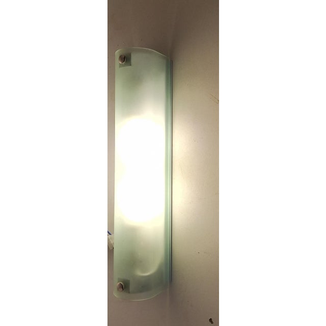 Vintage Wall Lamp with Frosted Glass Shade and Chrome-Plated Metal Mount, 2000s For Sale - Image 3 of 7