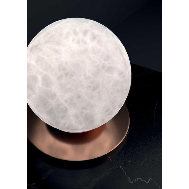 Contemporary Ofione Brushed Brass Table Lamp by Alabastro Italiano For Sale - Image 3 of 7