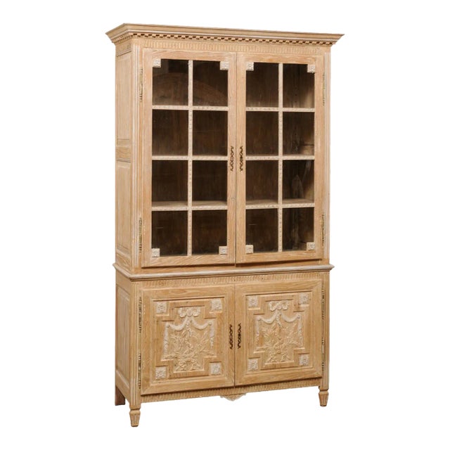 Mid 20th Century French Tall Neoclassical-Style Wood Cabinet For Sale