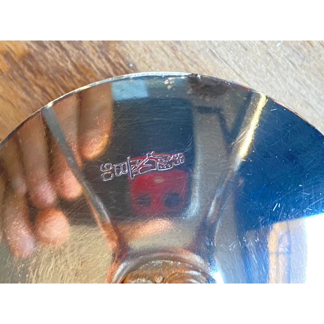 1960’s Berg of Denmark Mid-Century 3 Arms Silver Plated Candle Stick Holder For Sale - Image 9 of 11