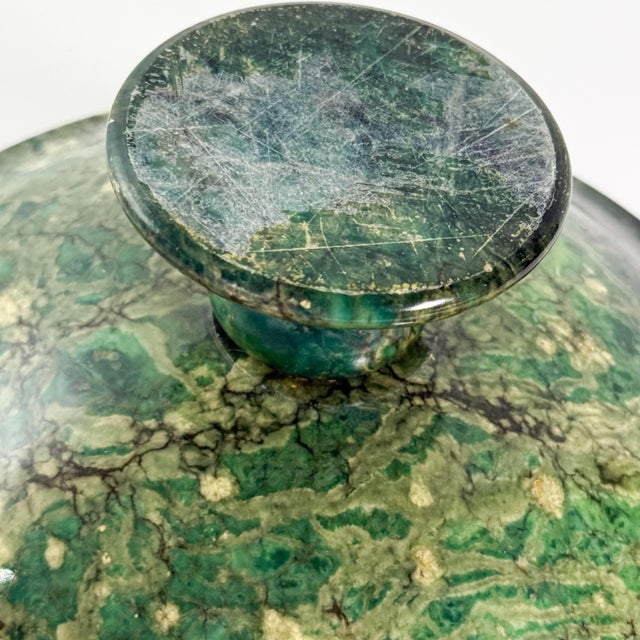 Mid 20th Century Vintage Green Stone Pedestal Bowl For Sale - Image 5 of 5