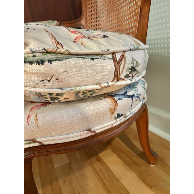 Wood Early 20th Century Louis XV French Style Fauteuil With Caned Back and Down Cushion For Sale - Image 7 of 12