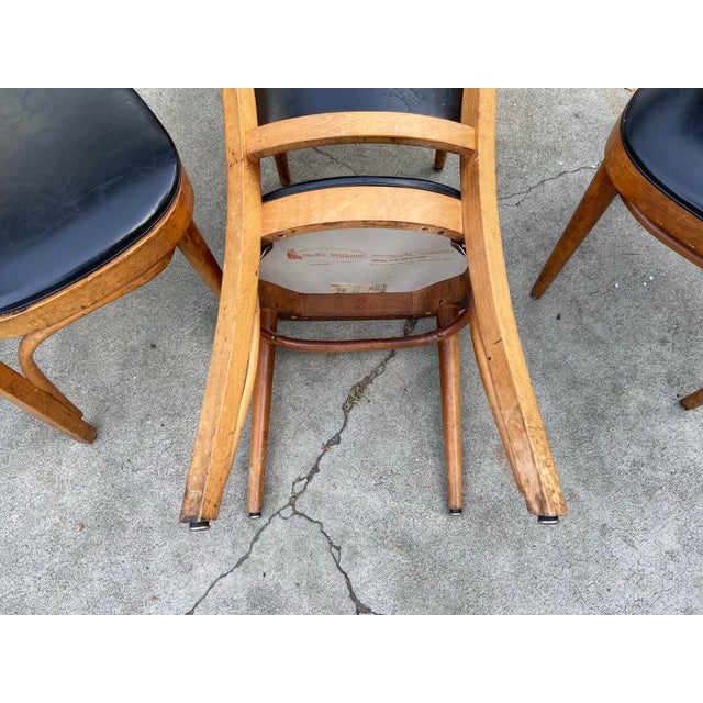 Vintage Set of 4 Thonet Style Bentwood Dining Chairs -MCM Needs Restoration For Sale - Image 9 of 12