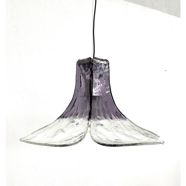 Model LS185 Pendant in Crystal-Purple Murano Glass by Carlo Nason for Mazzega, 1960s For Sale - Image 14 of 16