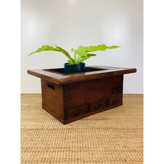 Wood Antique Asian Wood Hibachi / Side Table or Planter For Sale - Image 7 of 9
