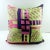 Textile Artist Quilted Green & Pink Monoprint Pillow For Sale - Image 7 of 7
