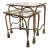 1950s Gilt Hollywood Regency Rope & Tassel Metal and Glass Nesting Tables For Sale