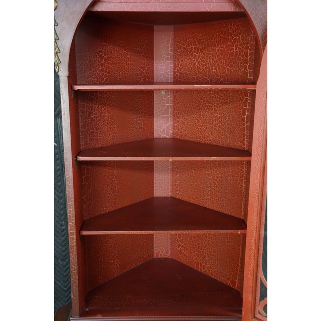 Antique 1930s Mechanics Furniture Corner Curio Display Cabinet Cupboard 72" For Sale - Image 16 of 18