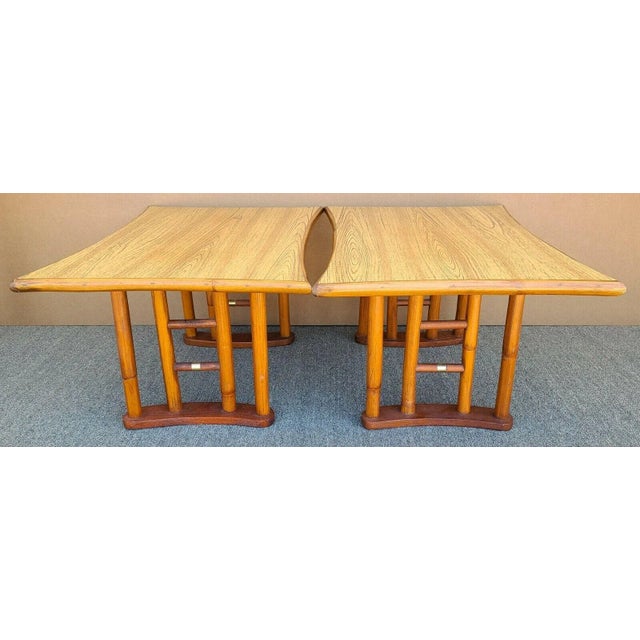 Mid 20th Century Vintage Bamboo Serving Side Tables - a Pair For Sale - Image 5 of 9