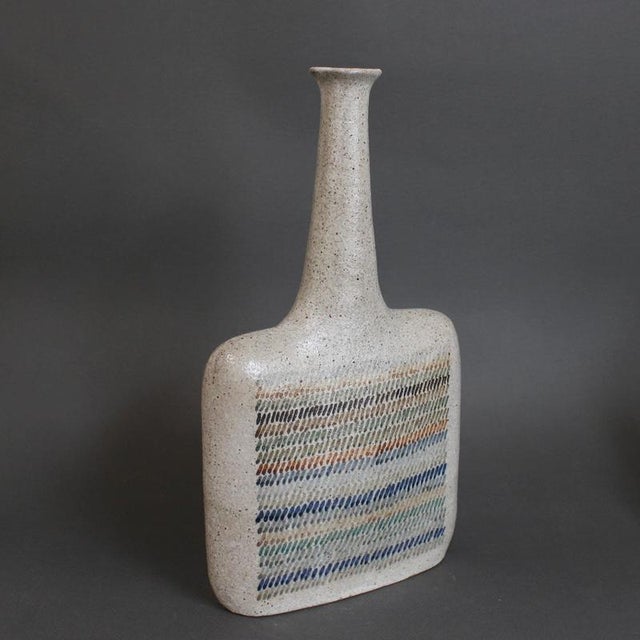 Vintage Italian Ceramic Decorative Bottle by Bruno Gambone, 1990s For Sale - Image 4 of 18