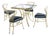 Restored Salterini Style Art Deco Square Table Outdoor Patio Dining Set For Sale