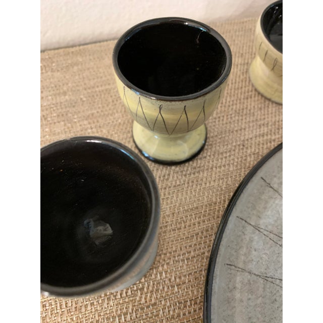 Ceramic Mid-Century Modern Vintage Burkart Handarbeit Kreuzlingen Ceramic Egg Server- 8 Pieces For Sale - Image 7 of 10