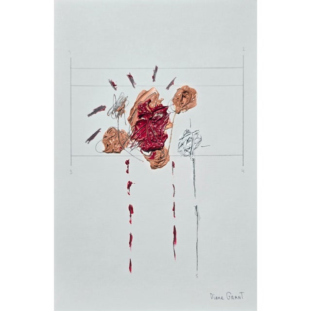 Organic Modern Original Flower Painting by Diane Grant. Oil and pencil on high quality 'Hahnemuhle' Canvas Grain Fine Art...