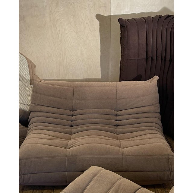 Mid-Century Modern Hazelnut Togo 2-Seater by Michel Ducaroy for Ligne Roset, 2010s For Sale - Image 3 of 8