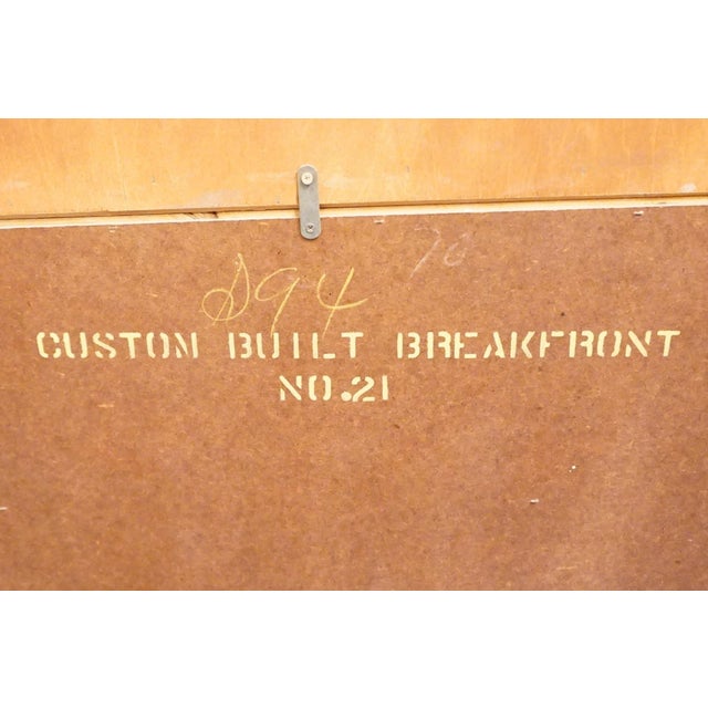 Saginaw Furniture Flame Mahogany Traditional Duncan Phyfe Style 66" Breakfront Secretary China Cabinet W. Bubble Glass For Sale - Image 16 of 16