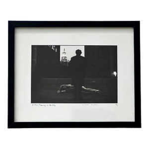 Framed Editioned Photograph A Man Dreaming in the City by Duane Michals