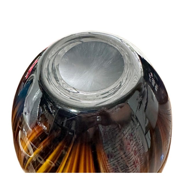 Modern Large Vintage Tortoiseshell Hand Blown Murano Glass Vase For Sale - Image 3 of 4