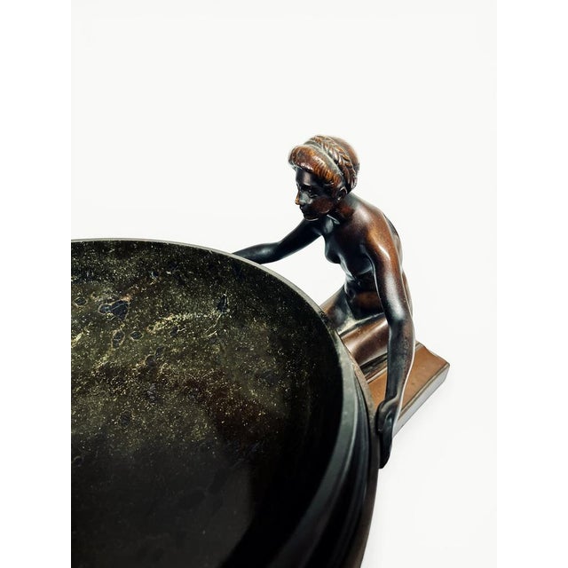 Art Deco Bronze and Marble Figurative Centrepiece by Rudolf Zieseniss For Sale - Image 6 of 9