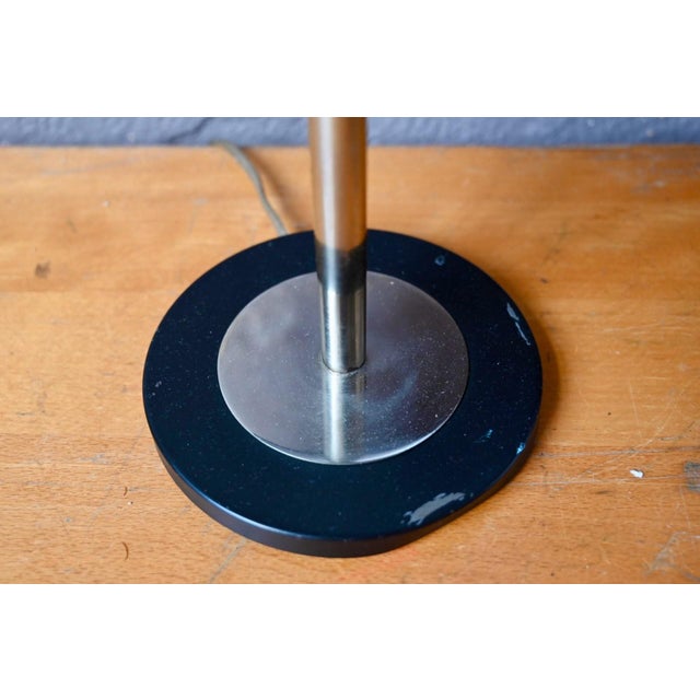 1970s Modernist Metal and Black Table Lamp, 1960s For Sale - Image 5 of 7