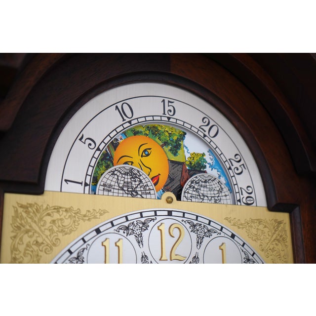 Colonial Mahogany 5 Tube Grandfather Clock For Sale - Image 12 of 18