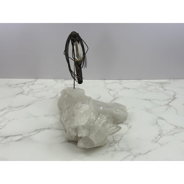 Mid 20th Century Jeff Storey Native American Sterling Silver Brooch Sculpture with Quartz Point For Sale - Image 11 of 12