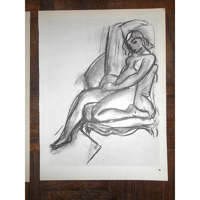 Mid-Century Modern Vintage Henri Matisse Mid 20th Century Modernist Nude Female Lithographs - a Pair For Sale - Image 3 of 7
