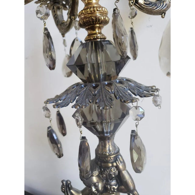 1940s 1940s Italian Candelabra Table Lamp With Marble Base For Sale - Image 5 of 13