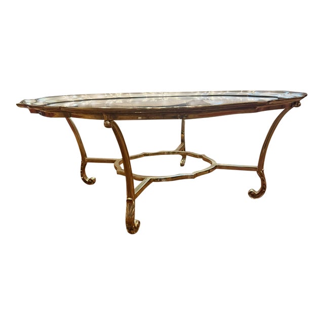 Labarge Hand Cast Solid Brass Cocktail Table For Sale